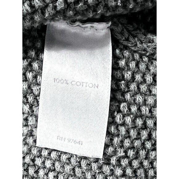 J Jill Olive Green Mineral Wash Thick Cable Knit Chunky Cotton Sweater L Tall - Picture 9 of 12